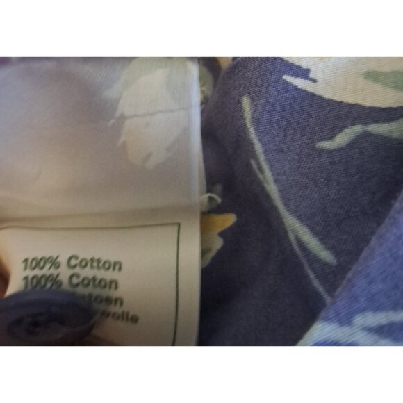 Vintage Laura Ashley Dress Blue Floral Puff Sleeve Made in Britain Cotton 90s 10 - Picture 5 of 9